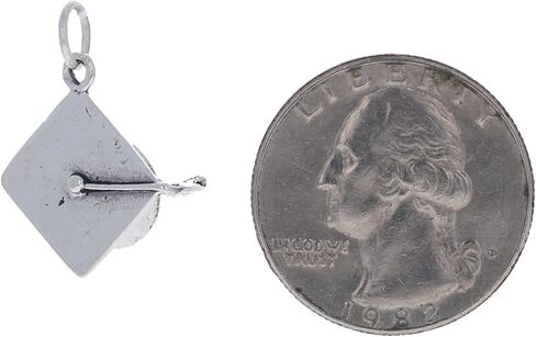 Graduation Charms, Sterling Silver, Graduation Cap Charm, 12mm, 925 in Saudi Arabia