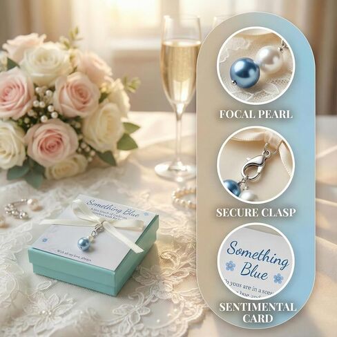 NIIIYTYB Bridal Bouquet Charm for Bride Something Blue Charms from Mother and Dad to Daughter on Her Wedding Day Ideas of My Love from Parents Sentimental for the Bride on the Special Day in Kuwait