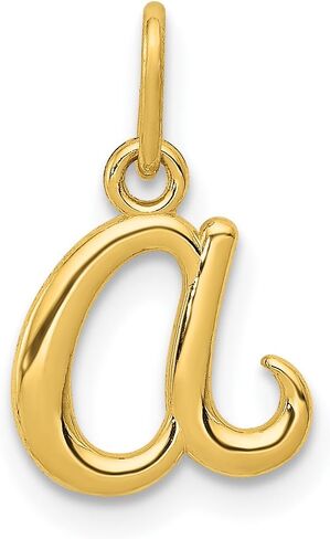 14k Yellow Gold Lowercase Cursive Style Letter A Initial Charm 11x9mm in Kuwait