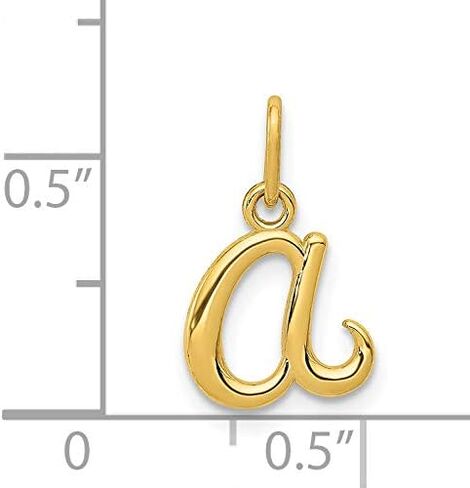 14k Yellow Gold Lowercase Cursive Style Letter A Initial Charm 11x9mm in Kuwait