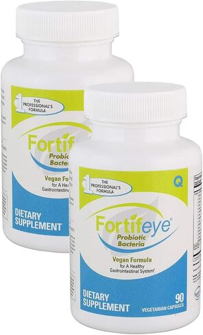 Fortifeye Probiotic Bacteria Vegan Supplement with Digestive Enzymes 90 Capsules 30 Day Supply - Probiotics for Digestive Health Women, Men & Kids, Supports Digestion, Bloating and Ocular Systems in Saudi Arabia