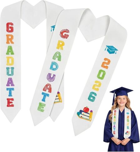 2Pcs Preschool Graduation Stole Kids Graduate Sash 2026 Kindergarten Gifts Unisex Graduation Stole in Saudi Arabia