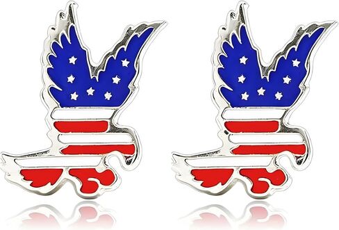 MALOYANVE American Flag Stud Earrings for Women Patriotic Star Heart Windmills Butterfly Eagle Cross Bowkont 4th of July Studs Independence Day Jewelry Gift in Kuwait