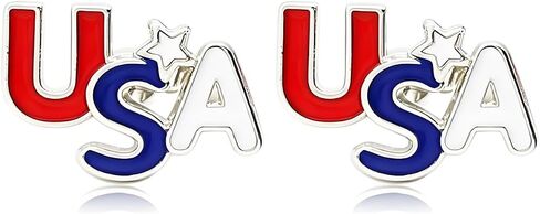 MALOYANVE American Flag Stud Earrings for Women Patriotic Star Heart Windmills Butterfly Eagle Cross Bowkont 4th of July Studs Independence Day Jewelry Gift in Kuwait