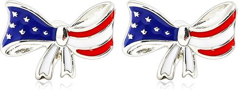 MALOYANVE American Flag Stud Earrings for Women Patriotic Star Heart Windmills Butterfly Eagle Cross Bowkont 4th of July Studs Independence Day Jewelry Gift in Kuwait