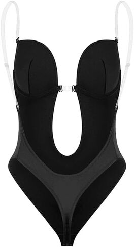 Invisible Shapers - Plunge Backless Body Shaper Bra, Deep V Bra Sexy Bodysuit for Women Party Night Tummy Control Shapewear in Saudi Arabia
