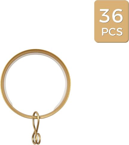 TWOPAGES 1" Heavy Duty 32-72" Adjustable Curtain Rod with Rings, Gold | Seamless Rod Design, Smooth & Quiet Gliding, Heavy Duty Carbon Steel, Secure Wall Mount, Easy Telescopic Adjustment in Saudi Arabia