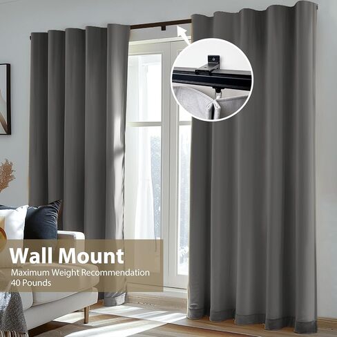 MaKefeile Ceiling Curtain Track,Curtain Track Wall Mounted,Ceiling Mount Rail Room Divider Tracks Extra Long Curtains Rod for Living Room Bedroom Patio Sliding Door Curtains with Clips,Black 9ft in Saudi Arabia