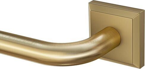 Brushed Gold Curtain Rods for Windows 48-90 Inch (4-7.5 ft), Heavy Duty Wrap Around Blackout Curtain Rod, Adjustable Room Darkening Drapery Rod for Bedroom, Living Room & Sliding Door in Saudi Arabia