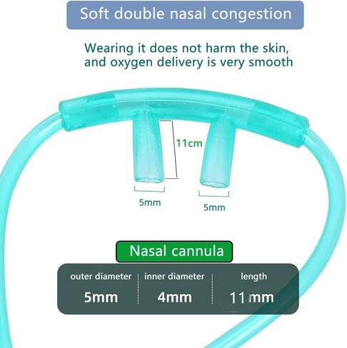 12 Packs of high Flow Ultra Soft Nasal Oxygen Cannula, Green Tube Body canulas, Each Individually Packaged with Standard connectors, Adult Nasal cannulas Soft 7Ft (About 2.1 Meters) in Saudi Arabia