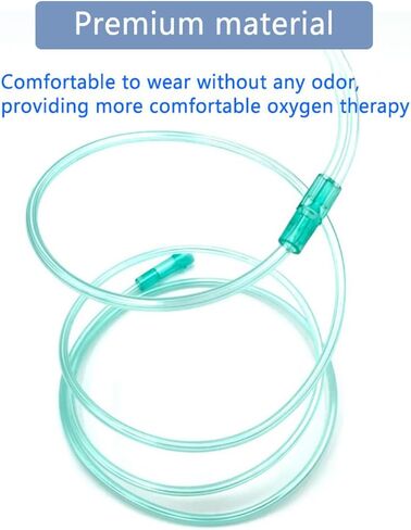 12 Packs of high Flow Ultra Soft Nasal Oxygen Cannula, Green Tube Body canulas, Each Individually Packaged with Standard connectors, Adult Nasal cannulas Soft 7Ft (About 2.1 Meters) in Saudi Arabia