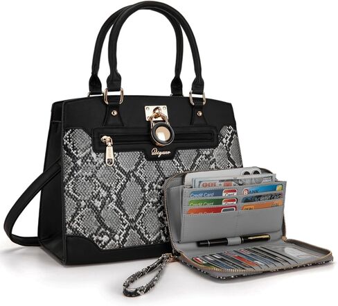 Qiyuer Women's Fashion Handbag Purse Set With RFID Wallet, Medium Satchel Tote Top Handle Shoulder Crossbody Bag in Saudi Arabia
