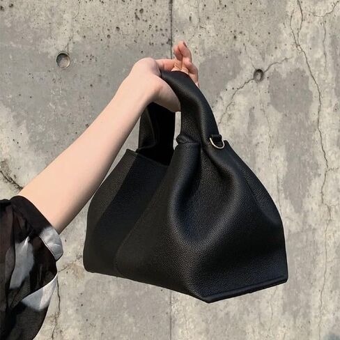 Women's Cloud-Shape Crossbody Bag Black Dumpling Clutch Purse with Removable Strap Soft Faux Leather Handbag for Daily and Work Use in Kuwait