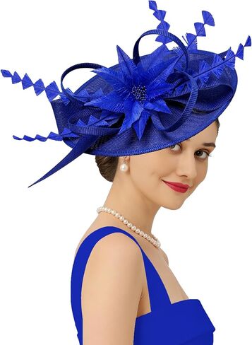 Kidukso Vintage Fascinators Hats for Women Derby Hat Flower Feathers Tea Party Headwear Church Cocktail Wedding in Saudi Arabia