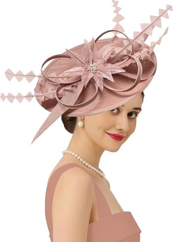 Kidukso Vintage Fascinators Hats for Women Derby Hat Flower Feathers Tea Party Headwear Church Cocktail Wedding in Saudi Arabia