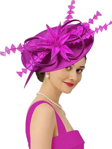 Kidukso Vintage Fascinators Hats for Women Derby Hat Flower Feathers Tea Party Headwear Church Cocktail Wedding in Saudi Arabia