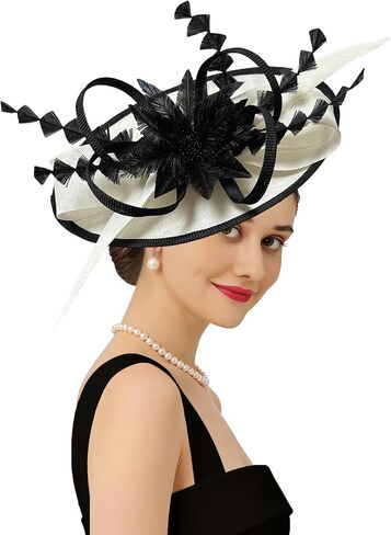 Kidukso Vintage Fascinators Hats for Women Derby Hat Flower Feathers Tea Party Headwear Church Cocktail Wedding in Saudi Arabia