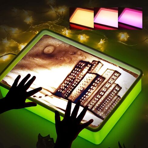 Sand Painting Light Box, Sensory Light Table for Kids - 3 Color Temperature & 10 Levels Adjustable Brightness, 16" (Blue) in Kuwait