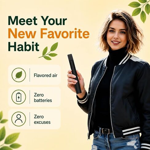 Smokeless Inhaler with Mint Plant-Based Cores | Non-Electric | Reusable | Compact for Daily Use in Saudi Arabia