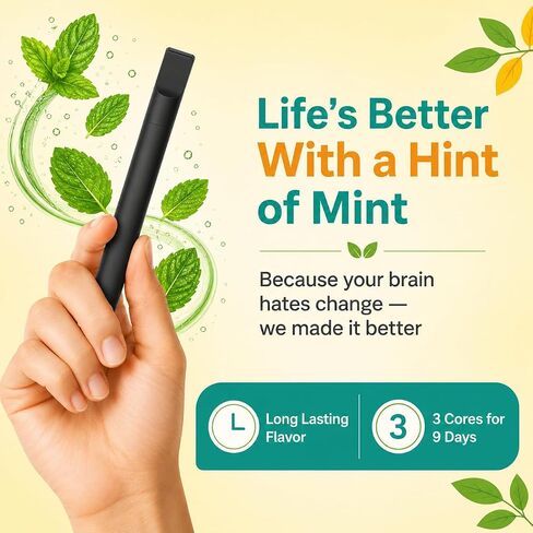 Smokeless Inhaler with Mint Plant-Based Cores | Non-Electric | Reusable | Compact for Daily Use in Saudi Arabia