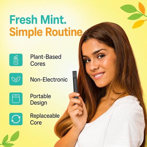 Smokeless Inhaler with Mint Plant-Based Cores | Non-Electric | Reusable | Compact for Daily Use in Saudi Arabia