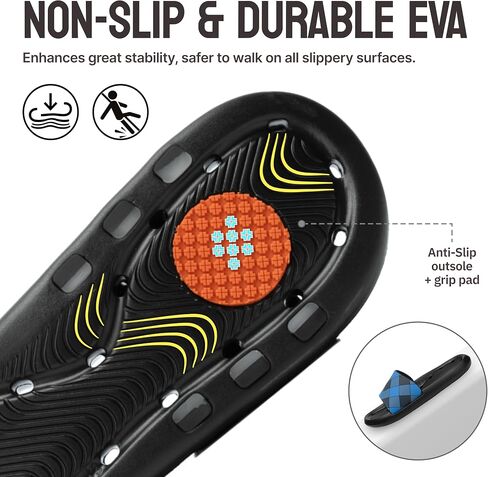 GOEWY Mens Shower Shoes Quick Drying Non-Slip Slippers with Drain Holes Lightweight Sandals Essentials for Home College Dorm Travel Pool Beach Gym in Kuwait