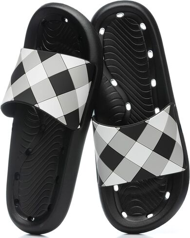 GOEWY Mens Shower Shoes Quick Drying Non-Slip Slippers with Drain Holes Lightweight Sandals Essentials for Home College Dorm Travel Pool Beach Gym in Kuwait