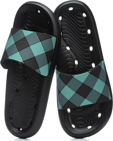 GOEWY Mens Shower Shoes Quick Drying Non-Slip Slippers with Drain Holes Lightweight Sandals Essentials for Home College Dorm Travel Pool Beach Gym in Kuwait