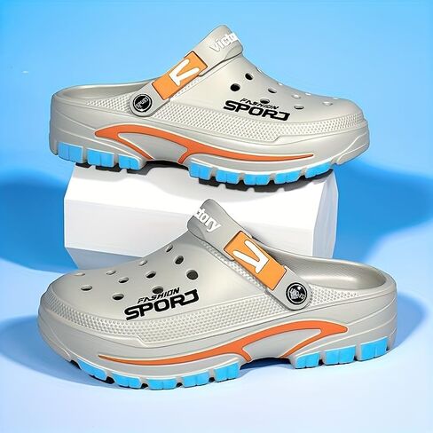 Large-size men's breathable anti-slip sandals - comfortable thick sole. Suitable for beaches, swimming pools and casual wear. in Saudi Arabia
