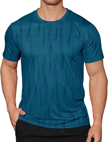 APTRO Men's Workout Shirts Quick Dry Athletic Gym T-Shirts - Moisture Wicking Short Sleeve Performance Running Tees for Men in Kuwait