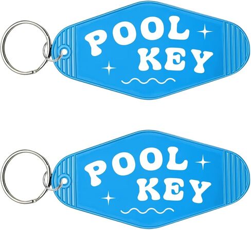2 Pack Pool Key Keychain Key Tag, Vintage Retro Motel Key Lable for Pool Key, Pool Key Key Tag Keyring in Saudi Arabia