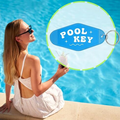 2 Pack Pool Key Keychain Key Tag, Vintage Retro Motel Key Lable for Pool Key, Pool Key Key Tag Keyring in Saudi Arabia