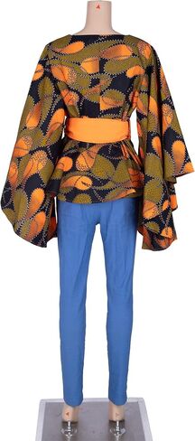 BAZINRICHE African Shirt with for Women Dashiki Clothing Blouse Printing Ankara Casual Jackets Attire in Kuwait