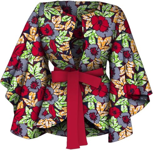 BAZINRICHE African Shirt with for Women Dashiki Clothing Blouse Printing Ankara Casual Jackets Attire in Kuwait