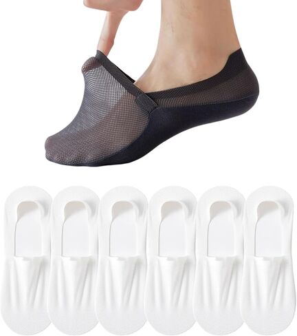 velthentic invisible breathable anti-slip socks, low-cut no show socks for women men, one size US 6-10, 6 pairs in Kuwait