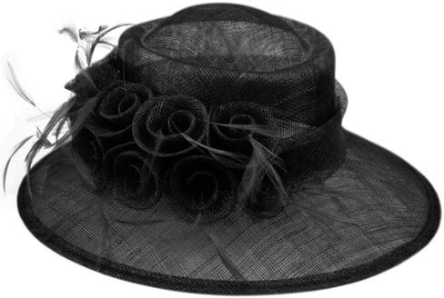 Sinamay Fascinator Women's Church Hat Derby Tea Party Hats with Flower & Feather Trim in Saudi Arabia