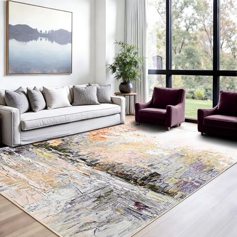Gifeas Rug Runners for Hallway Kitchen, 2x6 Abstract Washable Runner Rugs with Non Slip Backing, Ultra Soft Modern Printed Carpet for Bedroom Entryway Laundry Farmhouse Nursery Office Decor, Blue in Kuwait
