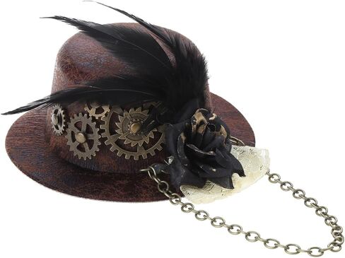 النساء هالوين القوطية أفضل قبعة Steampunk التروس سلسلة زهرة الفاسناتور مشبك شعر الفيكتوري تأثيري حلي in Kuwait