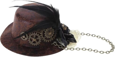 النساء هالوين القوطية أفضل قبعة Steampunk التروس سلسلة زهرة الفاسناتور مشبك شعر الفيكتوري تأثيري حلي in Kuwait