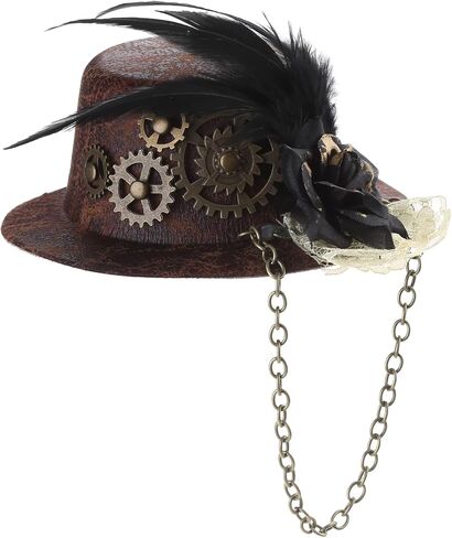 النساء هالوين القوطية أفضل قبعة Steampunk التروس سلسلة زهرة الفاسناتور مشبك شعر الفيكتوري تأثيري حلي in Kuwait