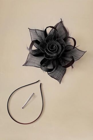 قبعات BABEYOND Fascinators للنساء - حفلة الشاي Kentucky Fascinator Flower Derby Hat عصابة رأس من ريش الكتان مع مشبك للشعر in Kuwait