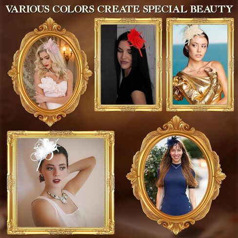 قبعات AMCAMI Fascinators مع ريش للنساء 2026 قبعات ديربي قبعة حفلات الشاي مع عصابة رأس ومشبك in Kuwait