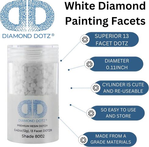 DIAMOND DOTZ ® - أسطوانة Diamond Dotz 2.8 مم 12G DOTZ - أبيض، ماسي، خرز طلاء ماسي حر، خرز فني ماسي، ماس مطلي بالألماس، خرز ماسي in Kuwait