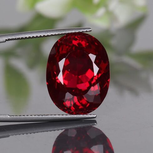 REAL-GEMS - Beautiful 16.Carat Red Ruby Oval Cut Lab-Created Loose Gemstone For Ring Making in Kuwait