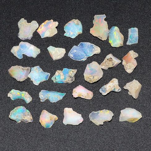 ColouredRocks 30 carats (9 to 10pcs) ETHIOPIAN OPALS Rock Crystals, Raw Stones, Rough Gemstones, Jewelry Making Supply, Cabbing, Polishing, Cutting, DIY, Crafts (10-15mm size) in Saudi Arabia