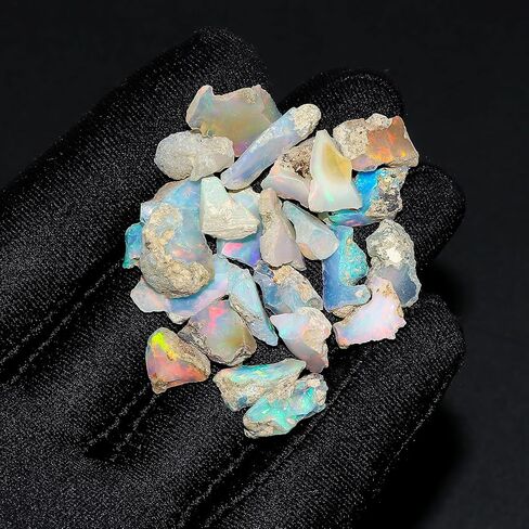 ColouredRocks 30 carats (9 to 10pcs) ETHIOPIAN OPALS Rock Crystals, Raw Stones, Rough Gemstones, Jewelry Making Supply, Cabbing, Polishing, Cutting, DIY, Crafts (10-15mm size) in Saudi Arabia