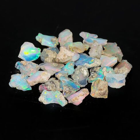 ColouredRocks 30 carats (9 to 10pcs) ETHIOPIAN OPALS Rock Crystals, Raw Stones, Rough Gemstones, Jewelry Making Supply, Cabbing, Polishing, Cutting, DIY, Crafts (10-15mm size) in Saudi Arabia