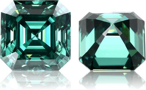 Green Moissanite Asscher Cut Loose Stone, Lab-Grown Gemstones VVS1 Clarity, For Jewelry Making, Earrings, Necklaces, Bracelets, Rings, Pendants With GRA Certificate in Saudi Arabia