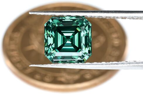 Green Moissanite Asscher Cut Loose Stone, Lab-Grown Gemstones VVS1 Clarity, For Jewelry Making, Earrings, Necklaces, Bracelets, Rings, Pendants With GRA Certificate in Saudi Arabia