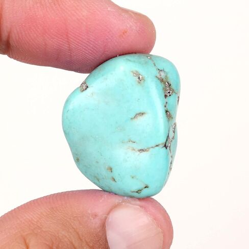 REAL-GEMS Natural Arizona Blue Turquoise, Drilled Blue Turquoise Loose Gemstone For Wire Wrapping Jewelry (50-60 Ct. Approx) in Kuwait